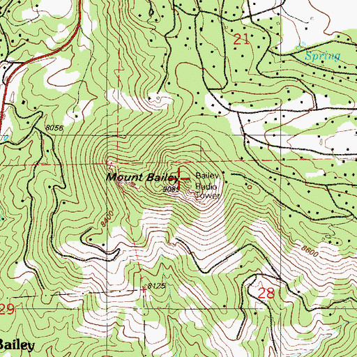 Topographic Map of Mount Bailey, CO