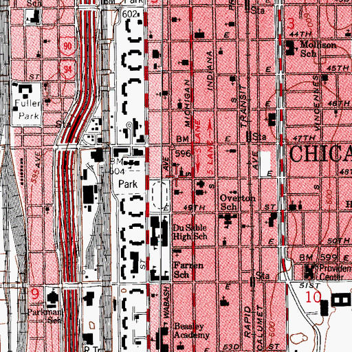 Topographic Map of Progressive Community Church, IL