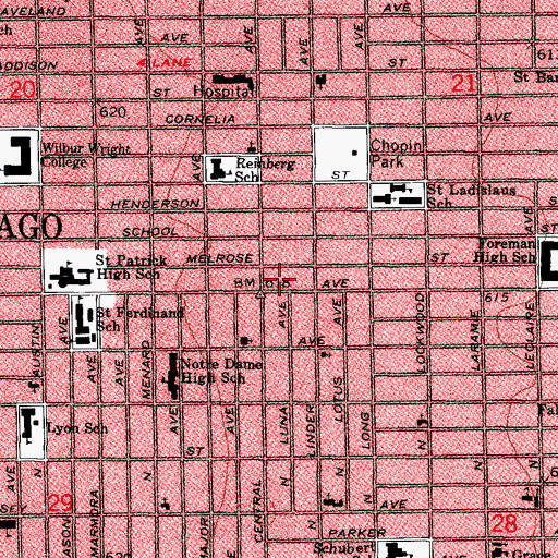 Topographic Map of Progressive Driving School, IL