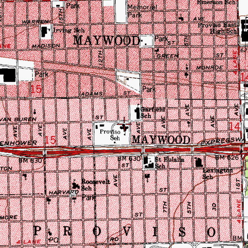 Topographic Map of Proviso School, IL