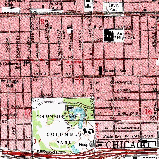 Topographic Map of Public Art Workshop, IL