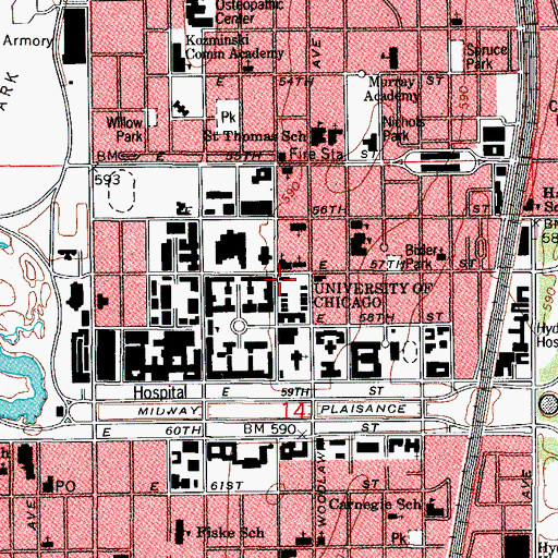 Topographic Map of Quandrangle Faculty Club, IL
