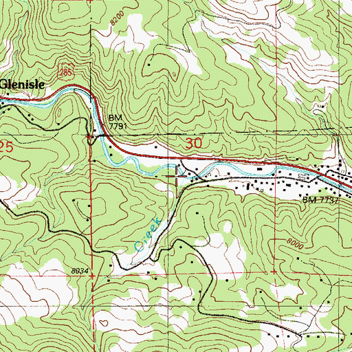 Topographic Map of Roark Creek, CO