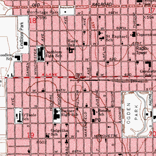 Topographic Map of Rainbow Church of Faith, IL