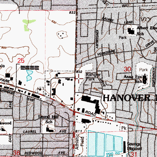 Topographic Map of Ranger Park, IL