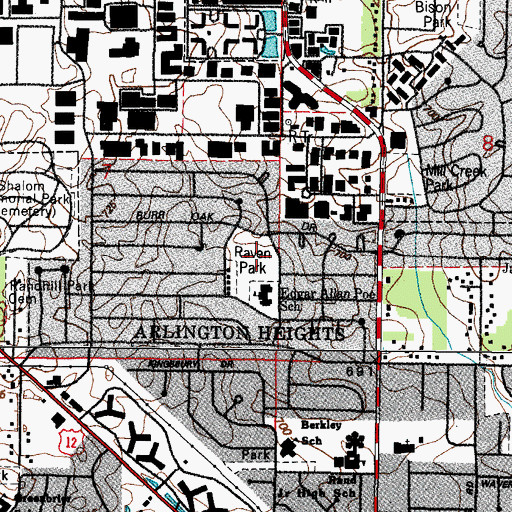 Topographic Map of Raven Park, IL