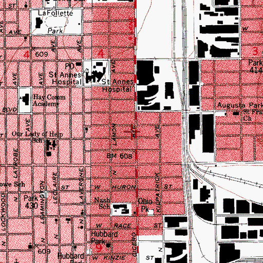 Topographic Map of Redeem Tabernacle Church of God in Christ, IL