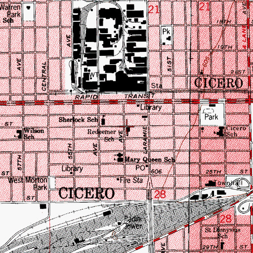 Topographic Map of Redeemer School, IL