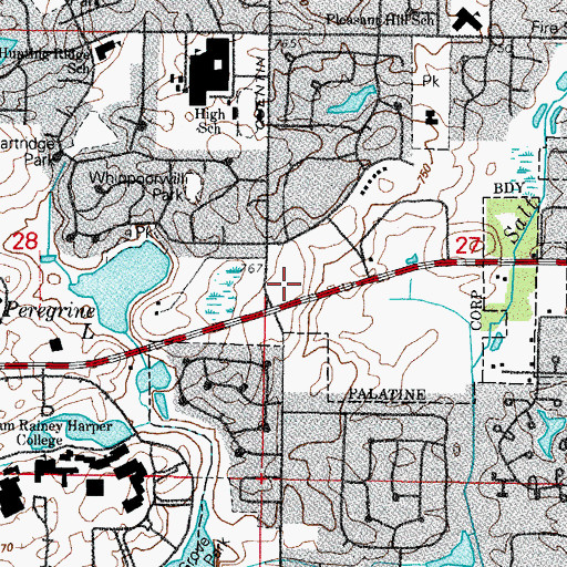 Topographic Map of Regency Plaza Shopping Center, IL