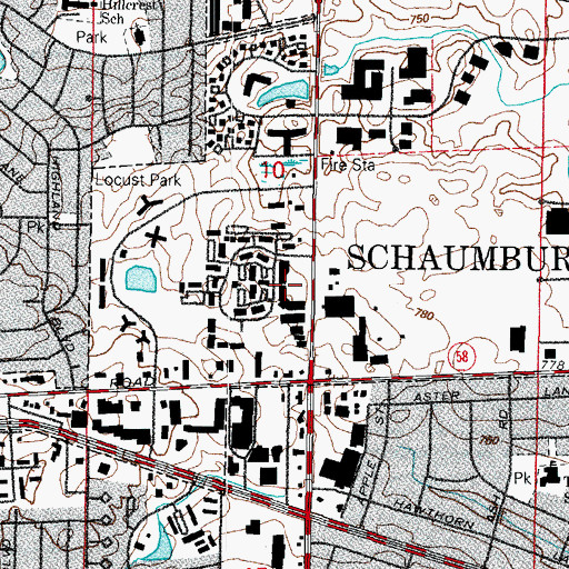 Topographic Map of Remington Plaza Shopping Center, IL