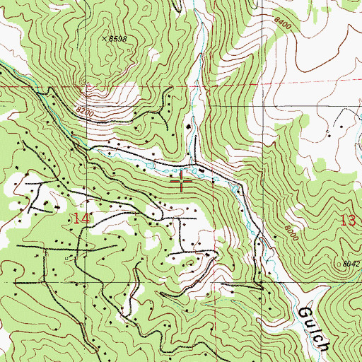 Topographic Map of Wisp Creek, CO