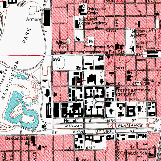 Topographic Map of Research Institutes Building, IL