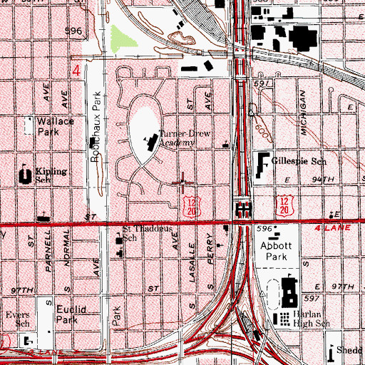 Topographic Map of Resurrection Lutheran Church, IL