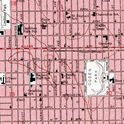 Topographic Map of Revival Tabernacle, IL