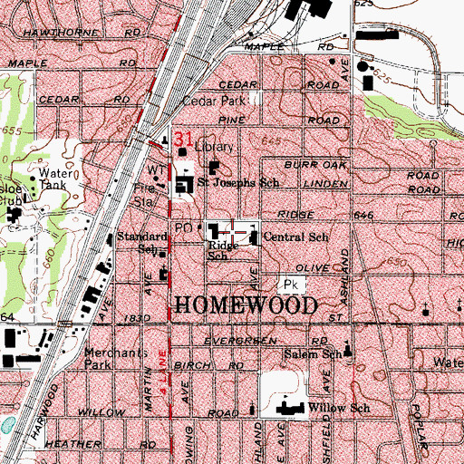 Topographic Map of Richard D Irwin Park, IL