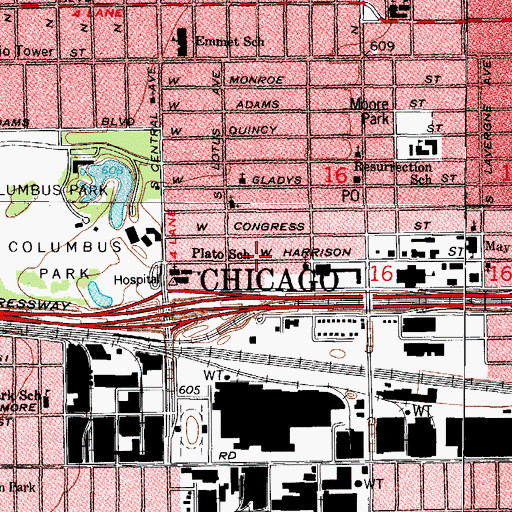 Topographic Map of Risen Valley Mission Church of God in Christ, IL