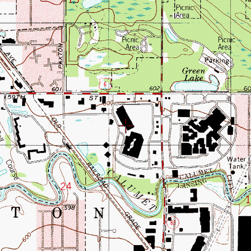 Topographic Map of River Oaks Plaza West Shopping Center, IL