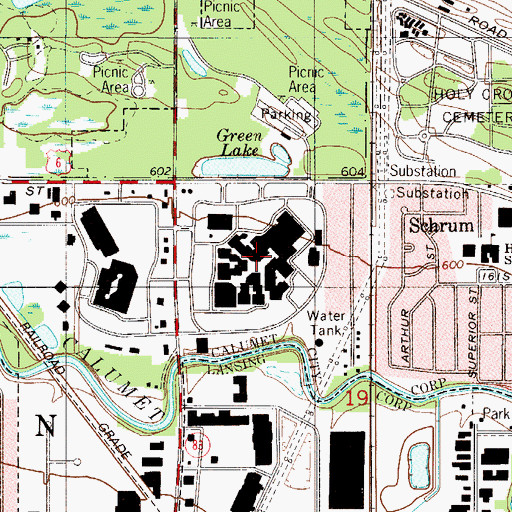 Topographic Map of River Oaks Shopping Center, IL