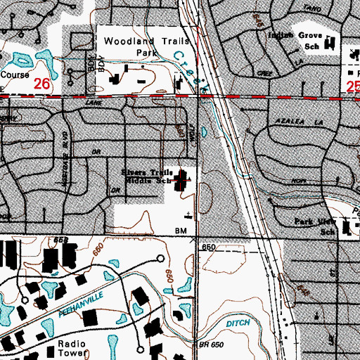 Topographic Map of River Trails Middle School, IL