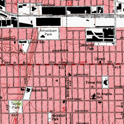 Topographic Map of Riviera School of Beauty Culture, IL