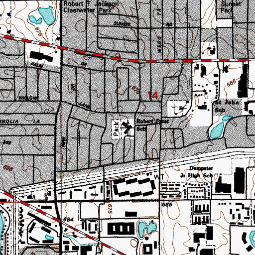 Topographic Map of Robert Frost Elementary School, IL