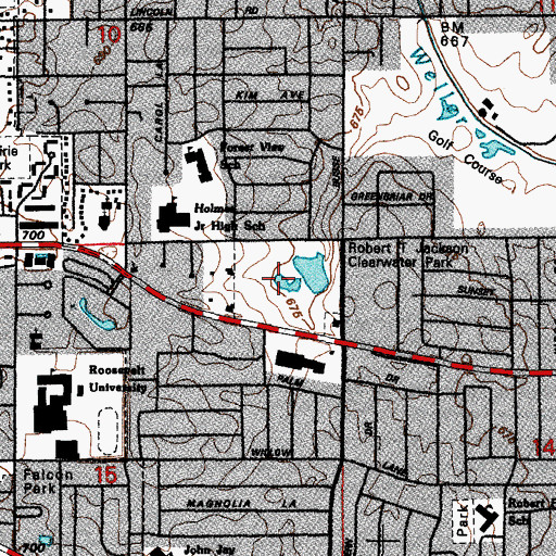 Topographic Map of Robert T Jackson Clearwater Park, IL
