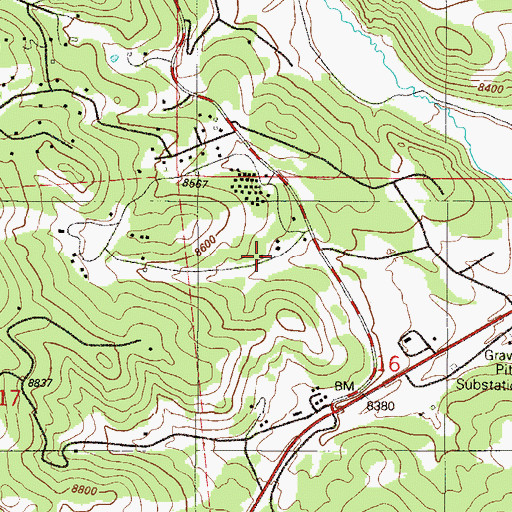 Topographic Map of Dry Creek School, CO