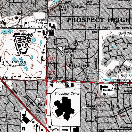 Topographic Map of Roth Park, IL