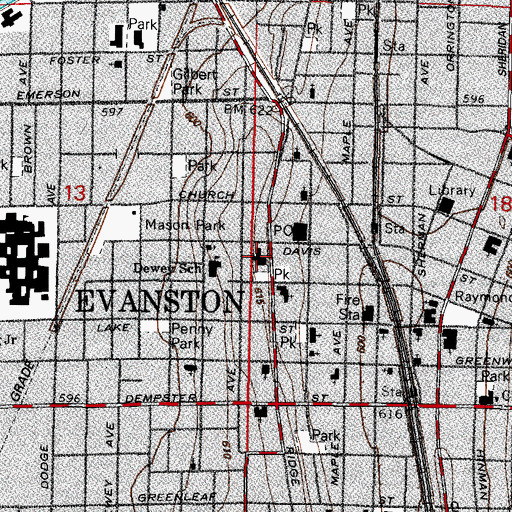 Topographic Map of Roycemore School, IL
