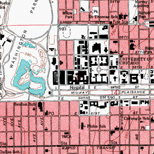 Topographic Map of Rubloff Intensive Care Tower, IL