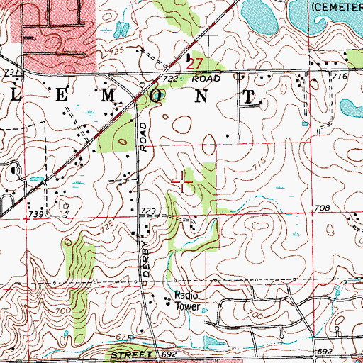 Topographic Map of Ruffled Feathers Golf Community, IL