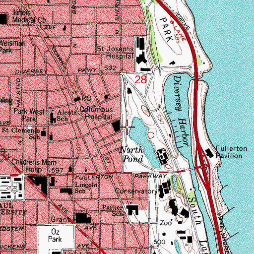 Topographic Map of Rustic Pavilion, IL