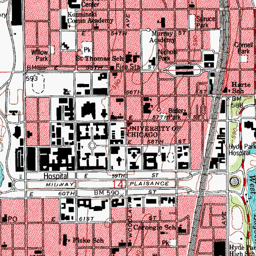 Topographic Map of Ryder House, IL