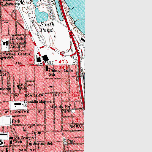 Topographic Map of Hall of Fame of International College of Surgeons, IL