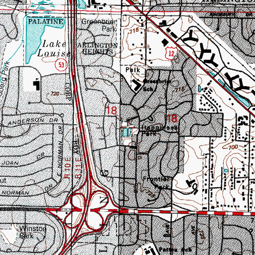 Topographic Map of Happiness Park, IL