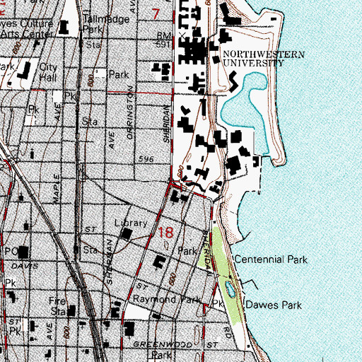 Topographic Map of Harris Hall, IL