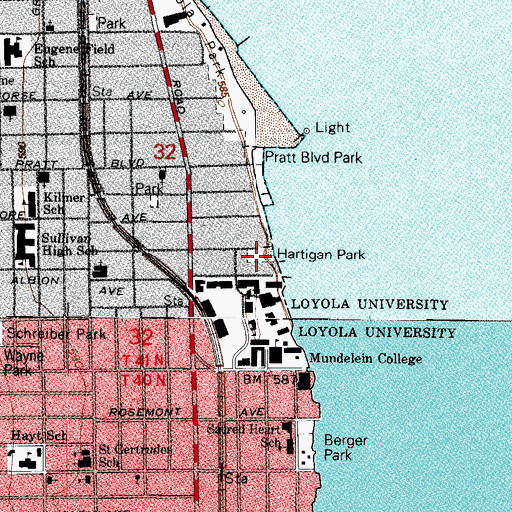 Topographic Map of Hartigan Park, IL