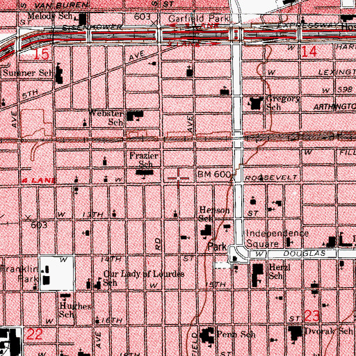 Topographic Map of Healing Temple Church of God in Christ, IL