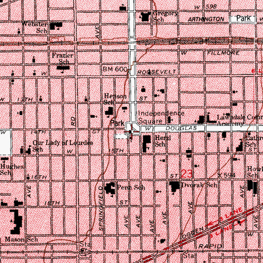 Topographic Map of Herzl Child-Parent Center, IL