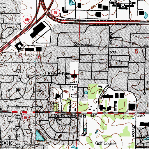 Topographic Map of Hickory Point Elementary School, IL