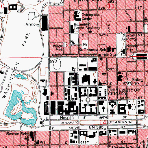 Topographic Map of High Energy Physics Building, IL