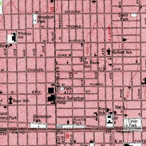 Topographic Map of Highway of Holiness Pentecostal Church, IL