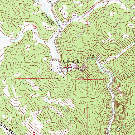 Topographic Map of Glenelk, CO