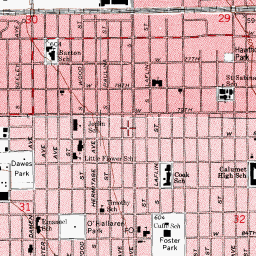 Topographic Map of Holly Memorial Temple, IL