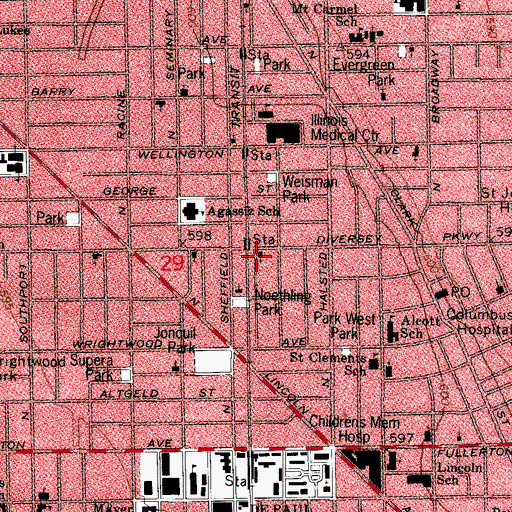 Topographic Map of Holy Covenant Church, IL