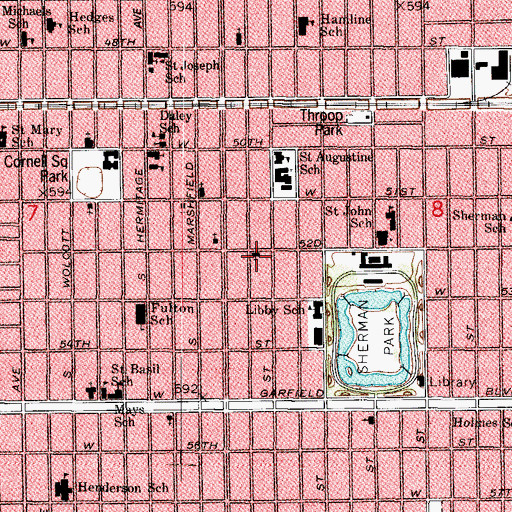 Topographic Map of Holy Family Polish National Catholic Church, IL