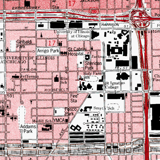 Topographic Map of Holy Family School, IL