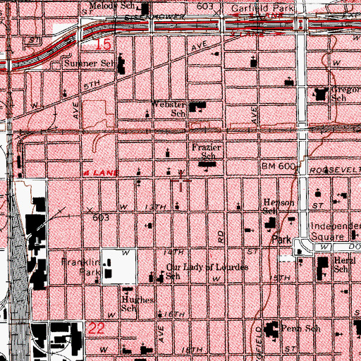 Topographic Map of Holy Family Spiritual Temple, IL