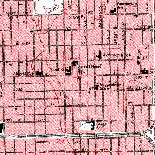 Topographic Map of Holy Latter Rain Pentecostal Church, IL