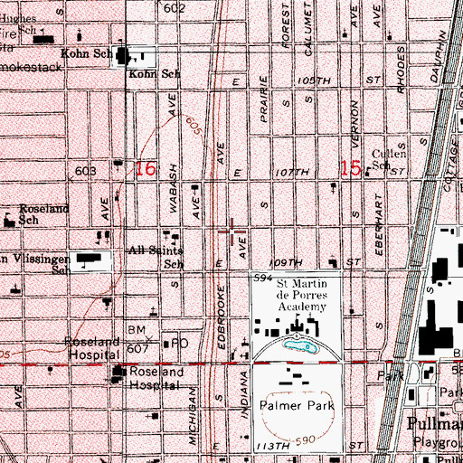 Topographic Map of Holy Mount Zion Pentecostal Church, IL